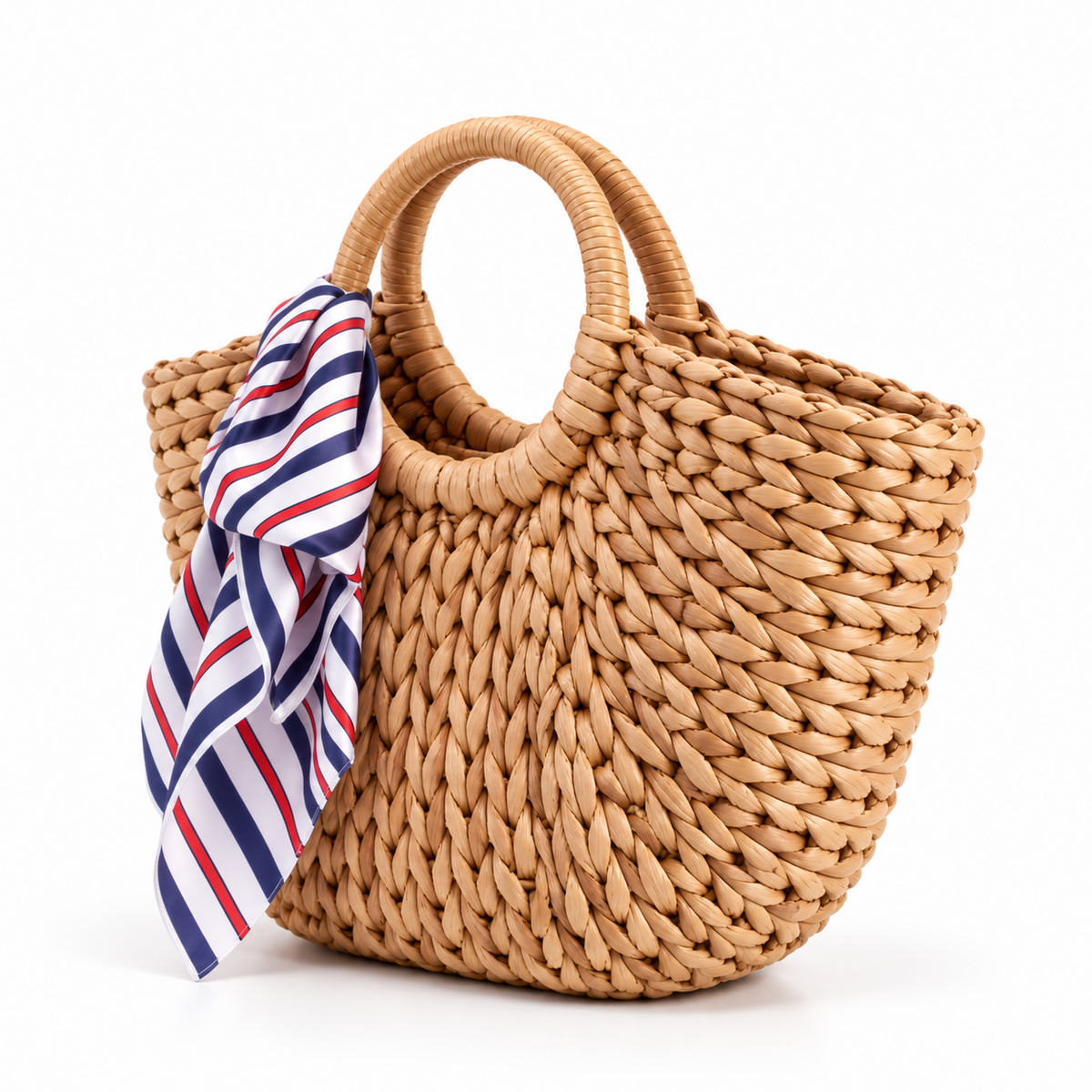 Handwoven Raffia Scarf Summer Tote Bag-3