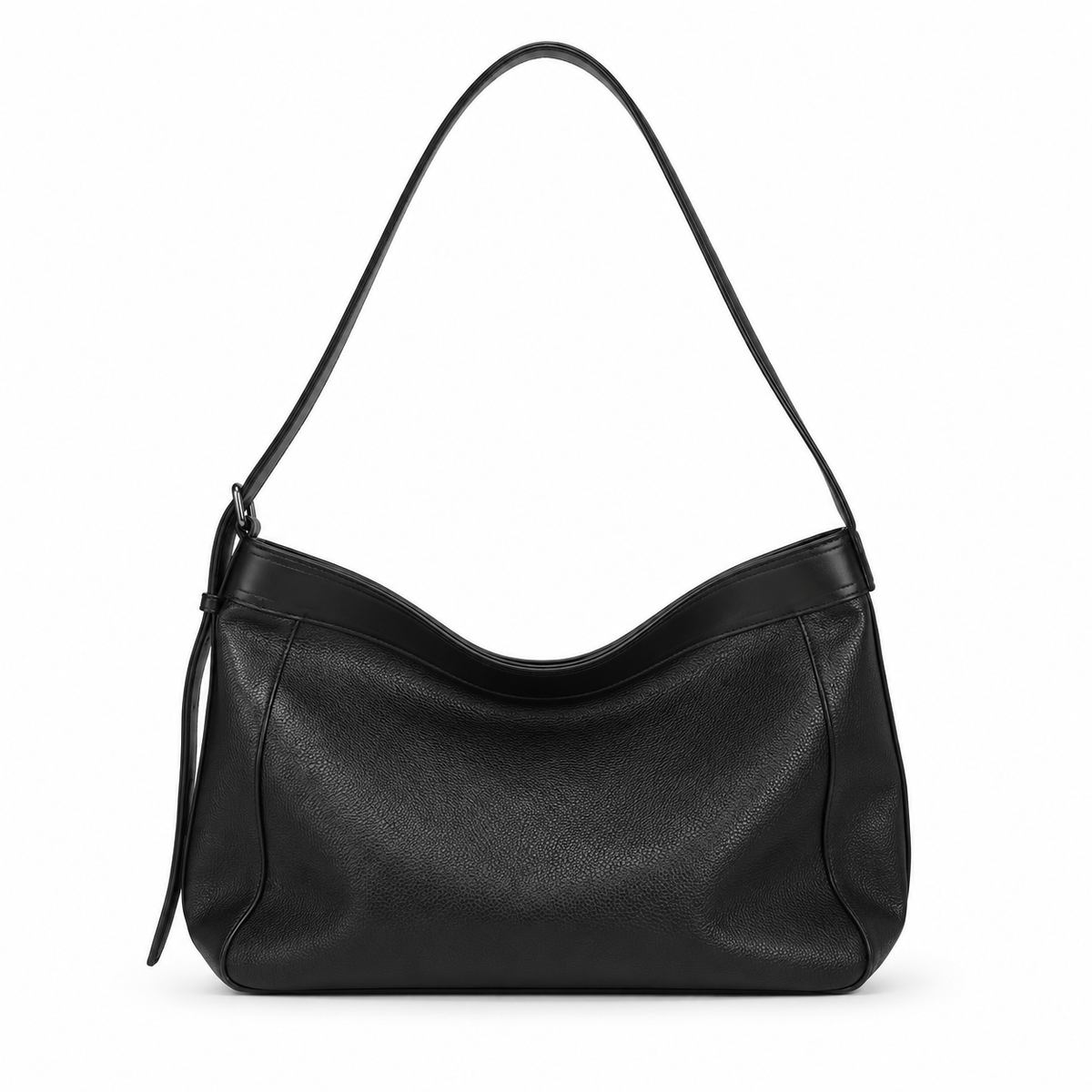 Classic Black Leather Satchel Shoulder Bag