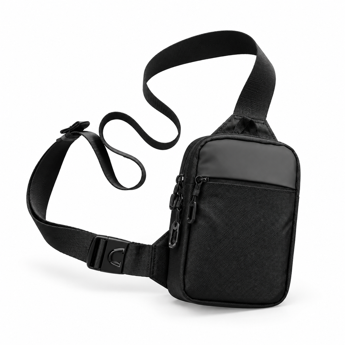 Black Compact Everyday Crossbody Sling Bag-1