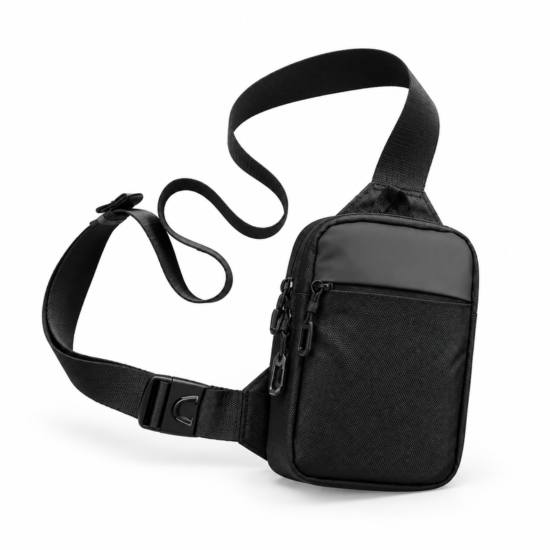 Black Compact Everyday Crossbody Sling Bag-1