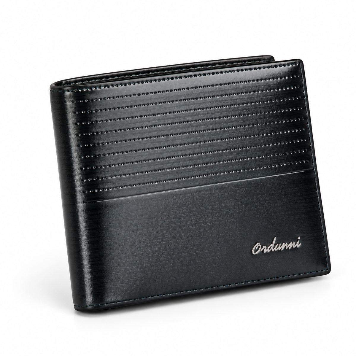 Premium Black Textured Leather Bifold Wallet-1