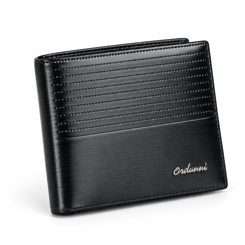 Premium Black Textured Leather Bifold Wallet-1