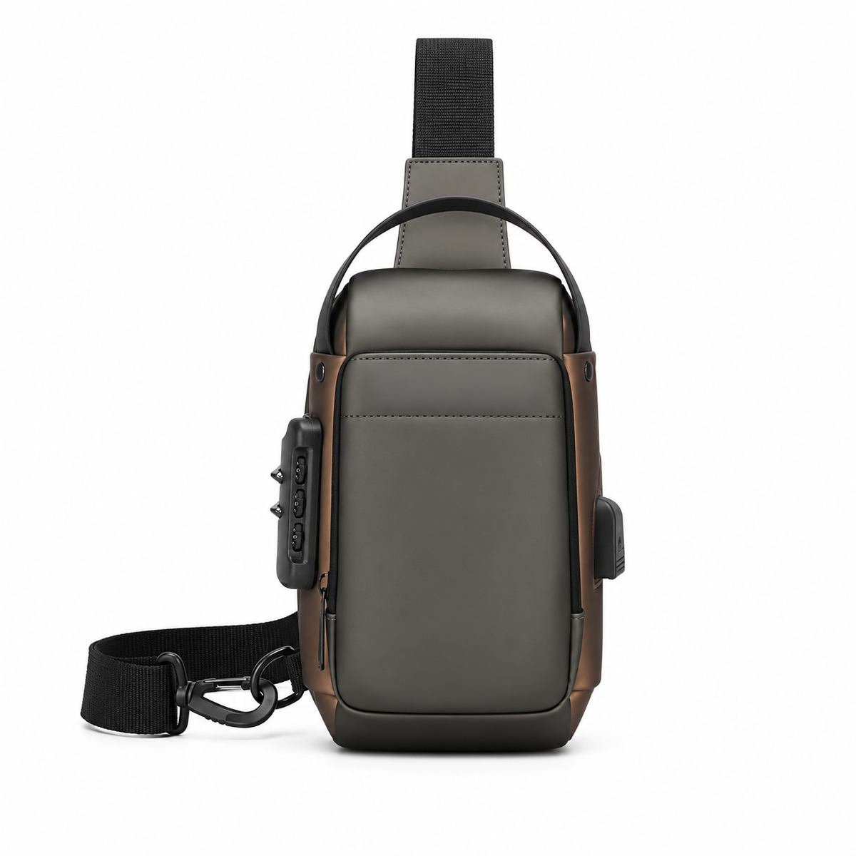 Modern Grey Brown Crossbody Sling Bag-3