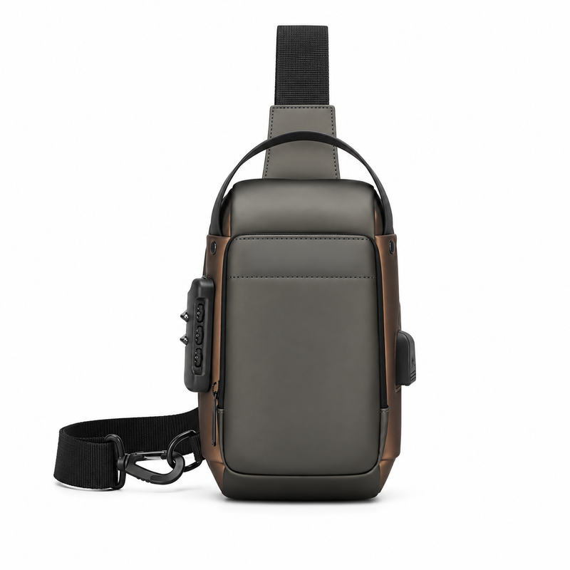 Modern Grey Brown Crossbody Sling Bag-3