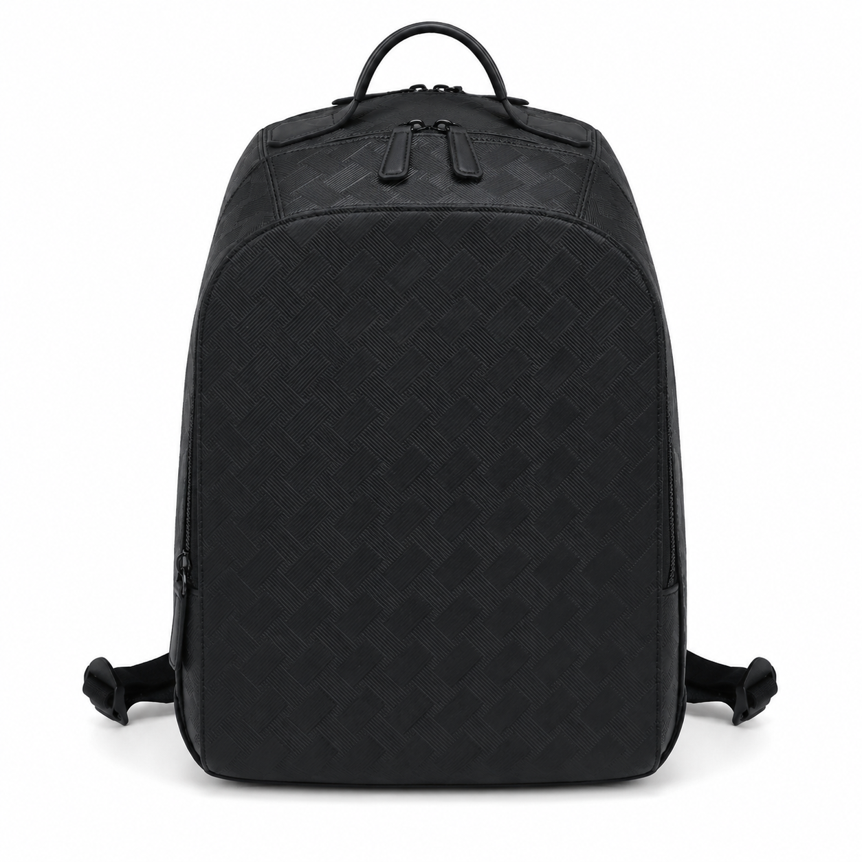 Large Black Textured Business Backpack – Premium Multi-Compartment Travel & Laptop Bag-8