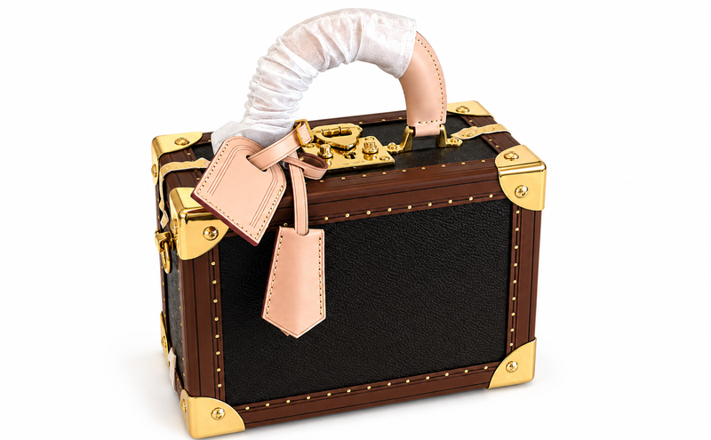 Luxury Vintage Trunk-Style Box Handbag-4