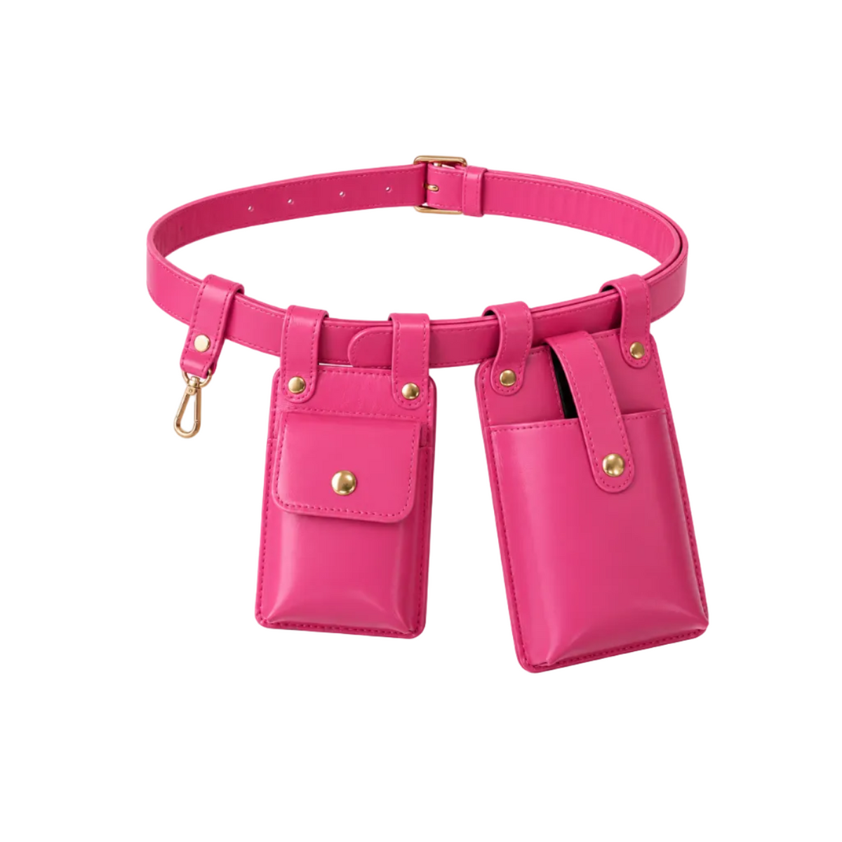 Pink Adjustable Belt Double Pouch Set-1