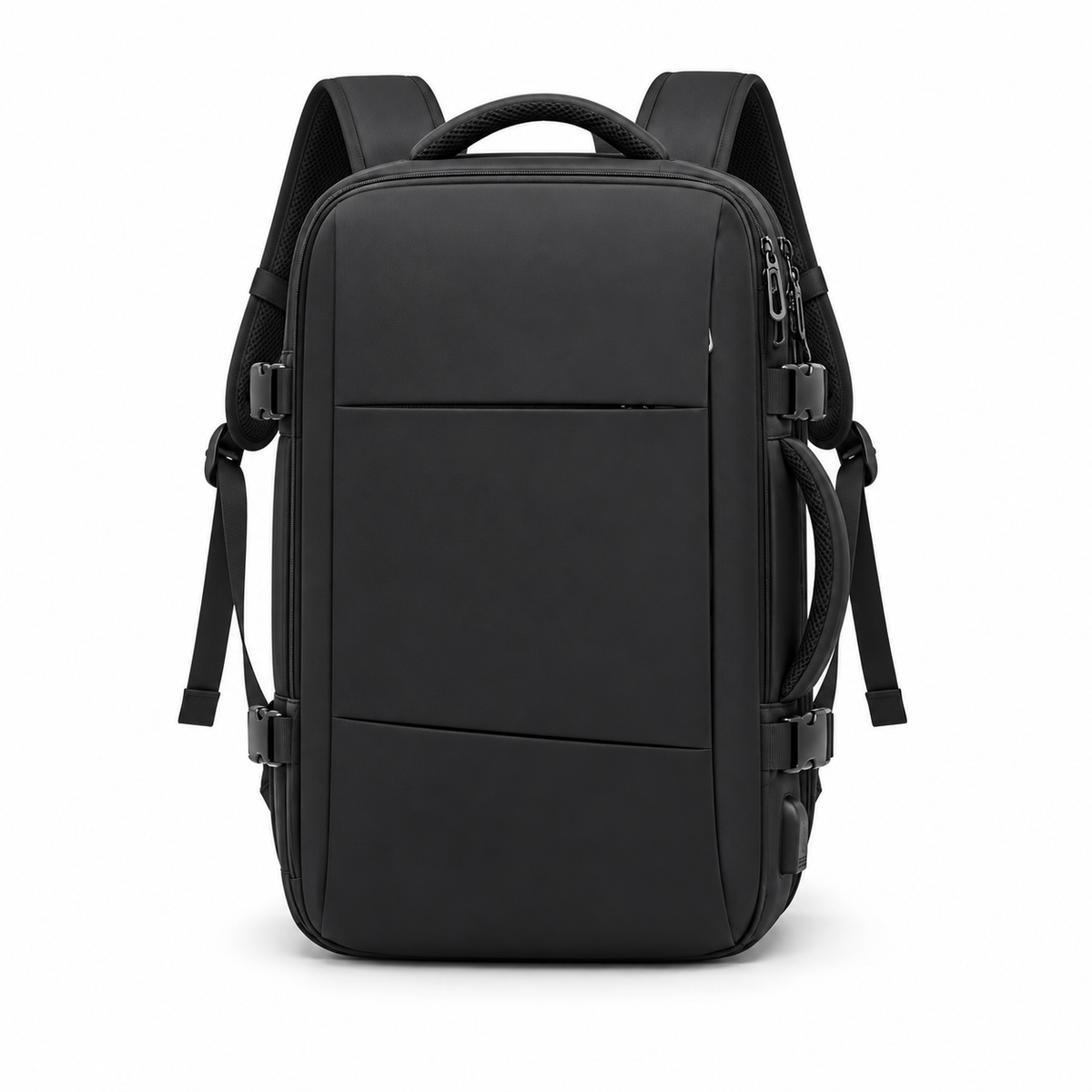 Black Camera Backpack With Multiple Compartments-3