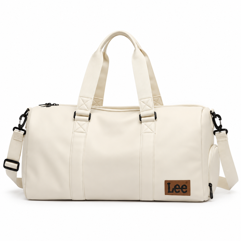 Ivory Leather Duffel Bag For Travel-4