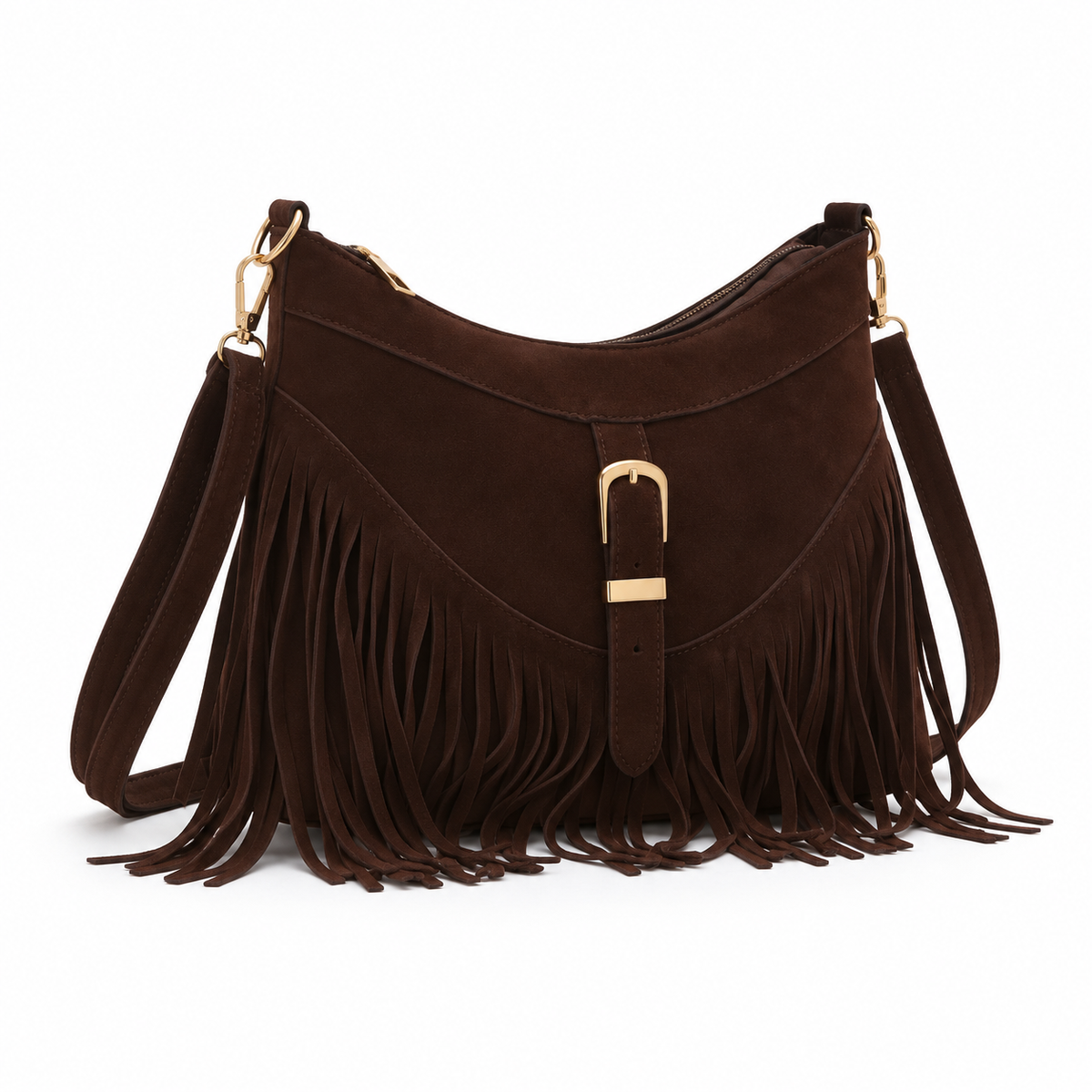 Vintage Brown Bohemian Fringe Shoulder Bag