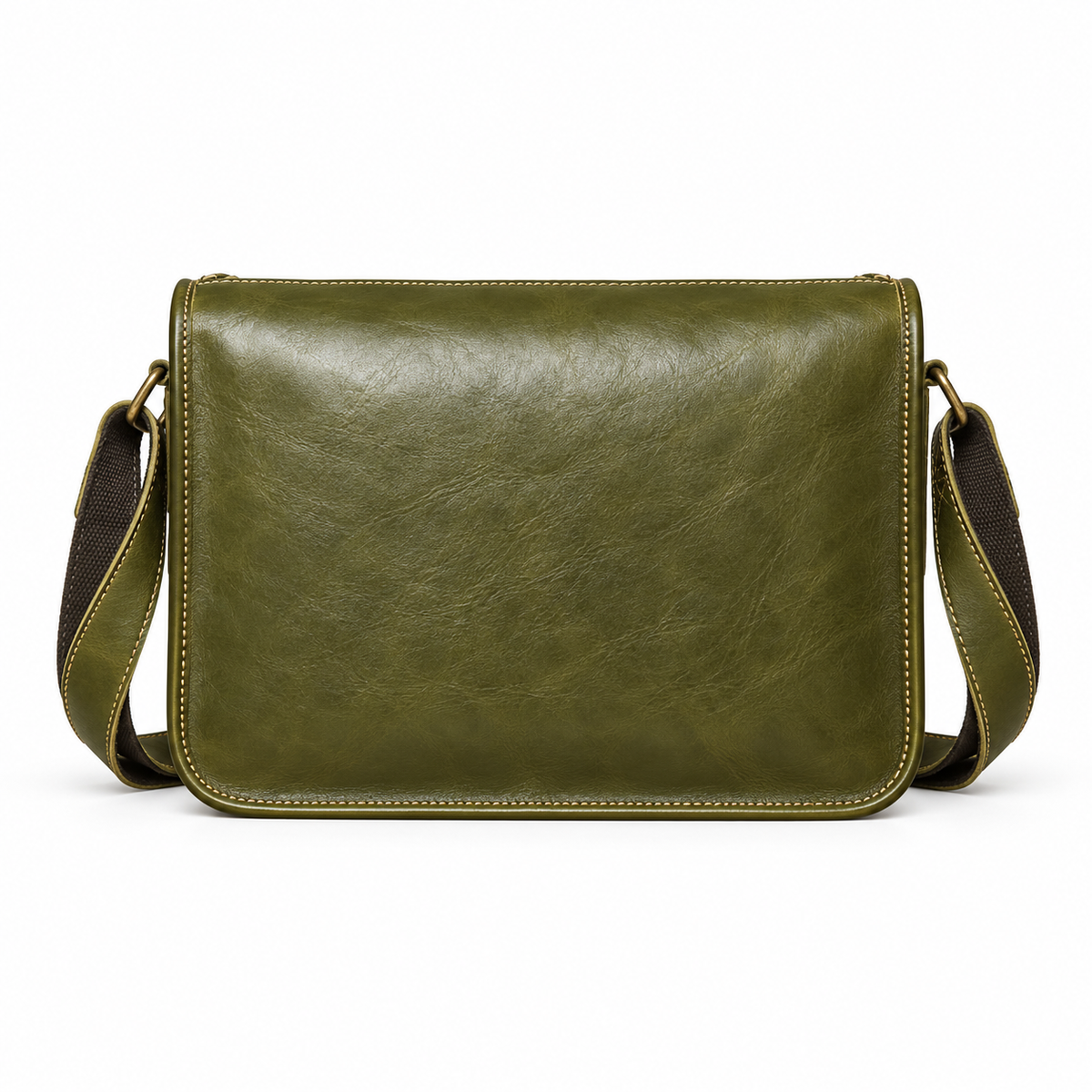 Avocado Classic Leather Satchel Messenger Bag