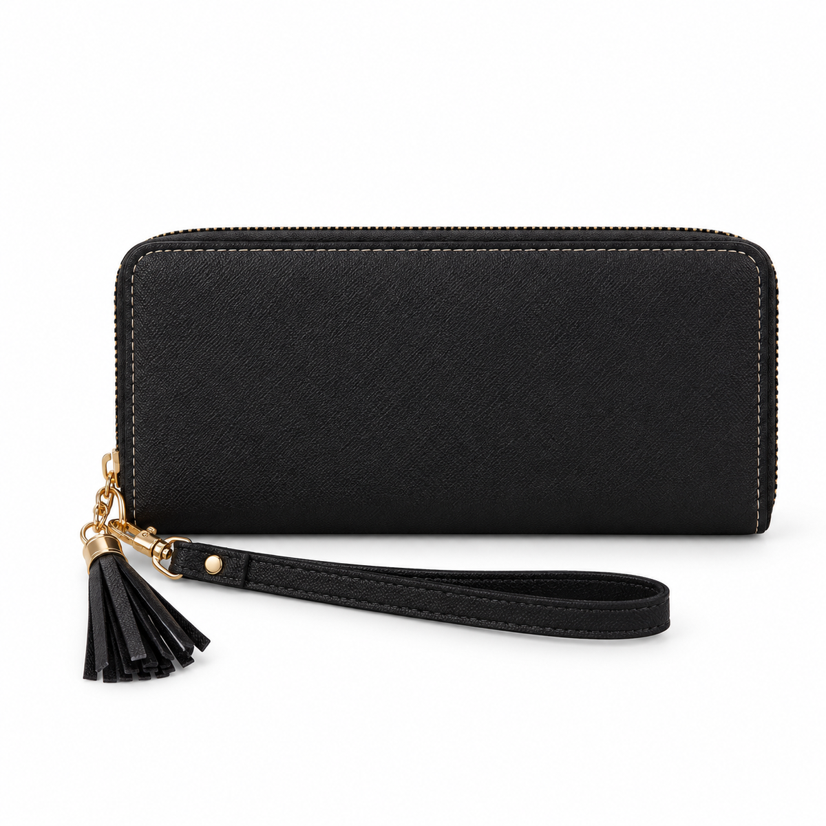 Blush Cream Geometric Tassel Wristlet Wallet-2