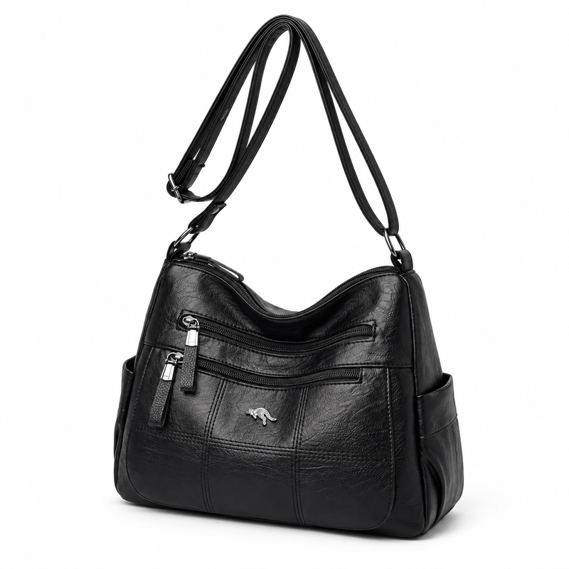 Classic Black Multi Pocket Crossbody Bag-3