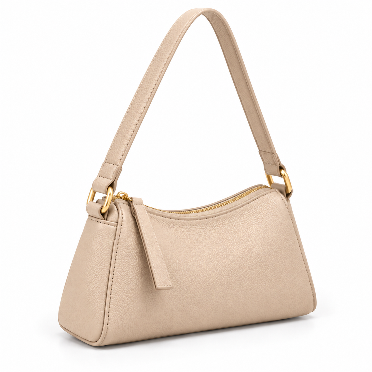 Milk Apricot Textured Shoulder Bag Handbag-1