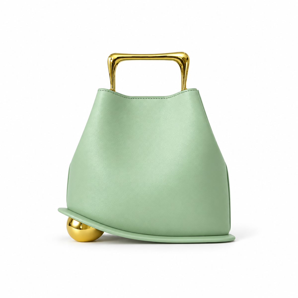 Elegant Mint Green Leather Evening Clutch-4