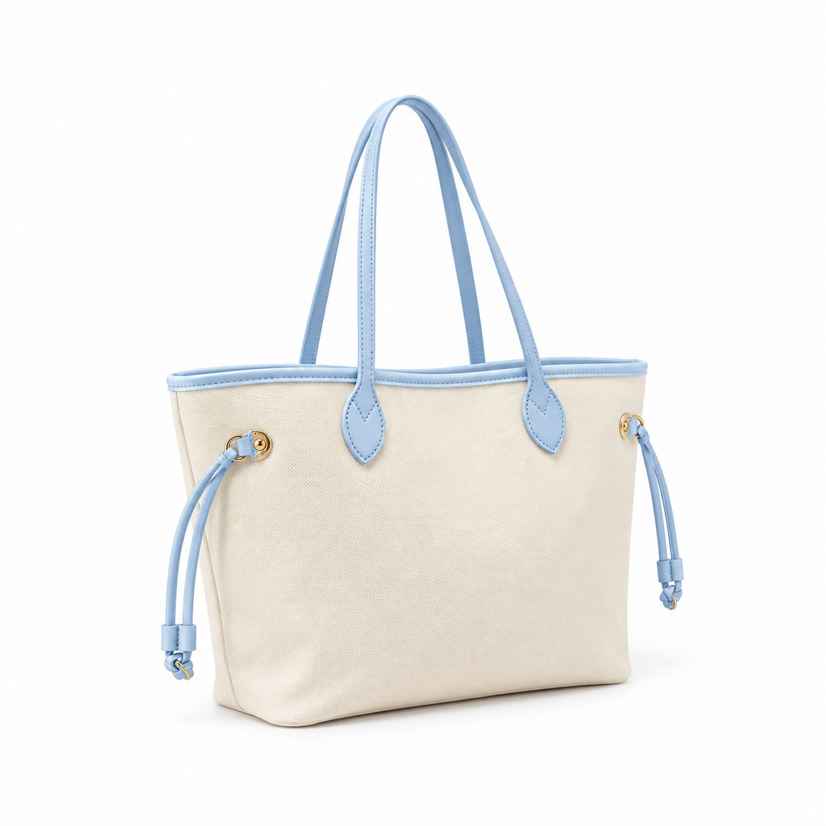 Beige Tote Bag With Vegan Leather