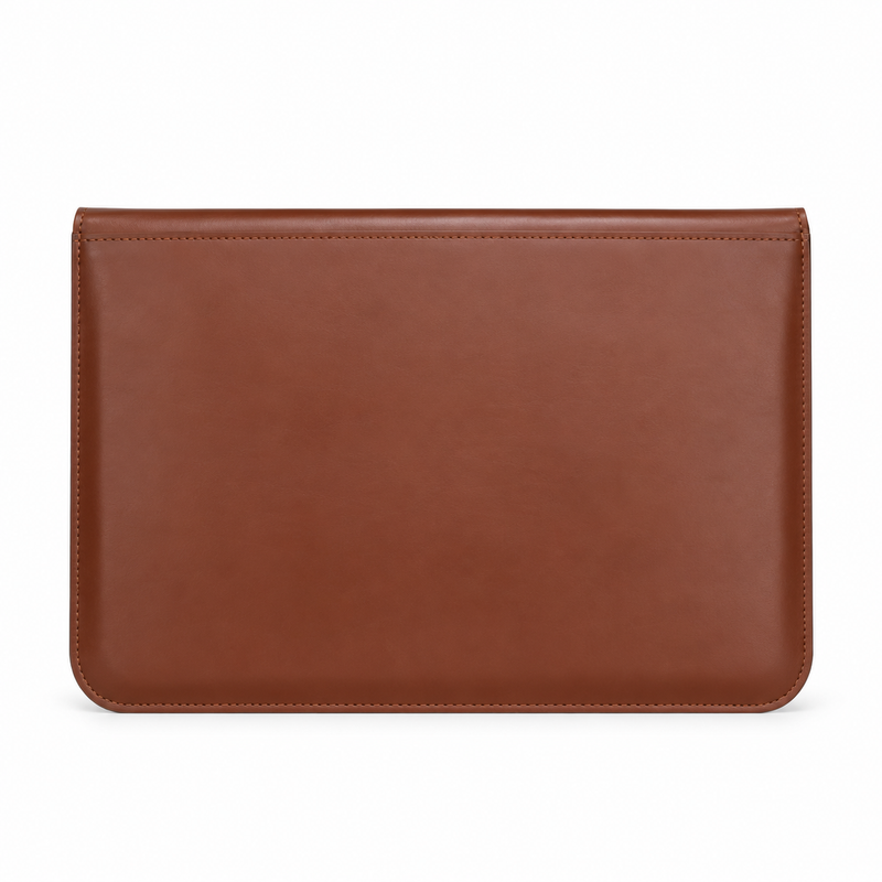 Brown Leather Envelope Style Laptop Bag-2