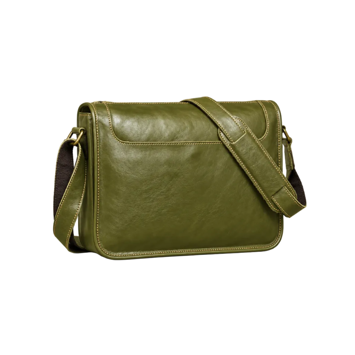 Avocado Classic Leather Satchel Messenger Bag