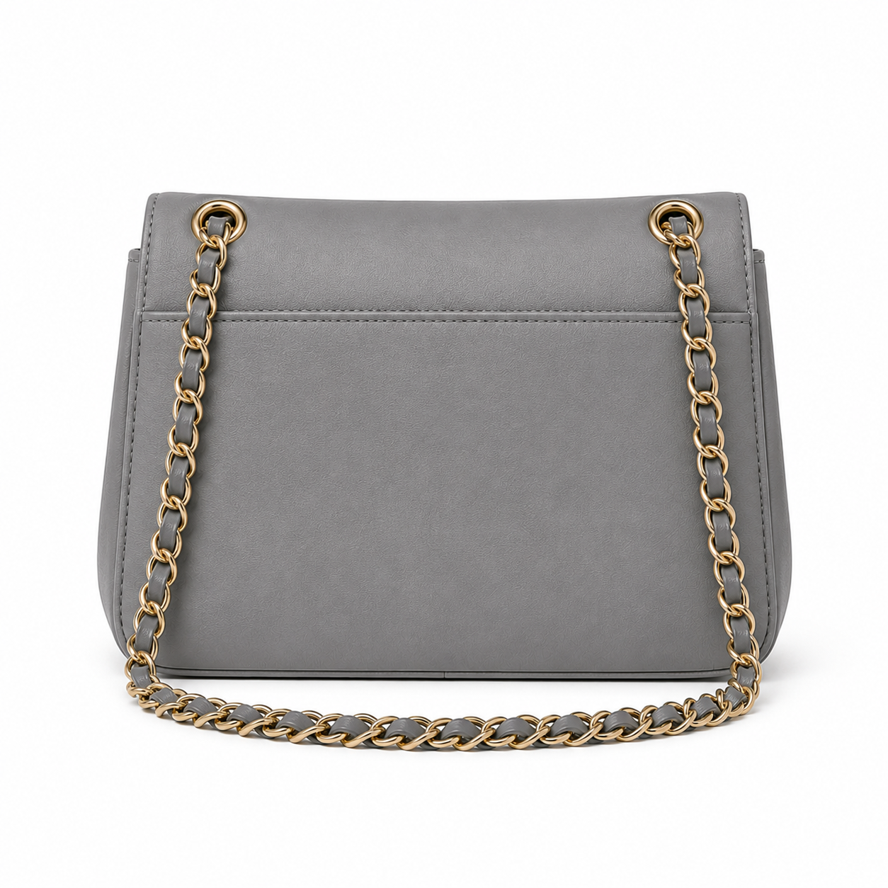Grey Chain Strap Flap Shoulder Bag-3