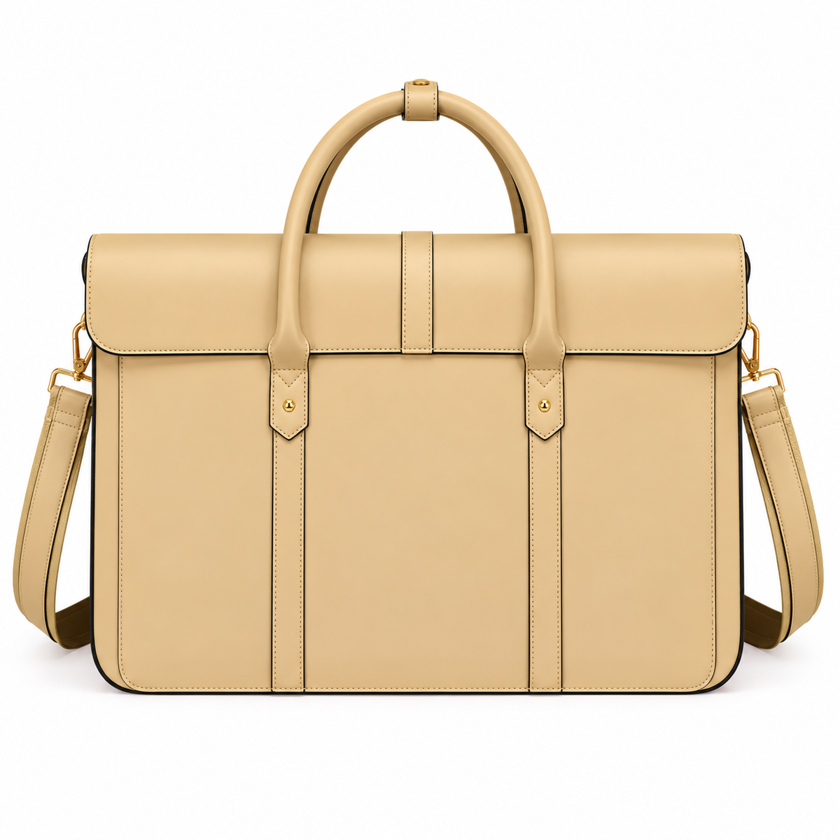 Turmeric Leather Bow Detail Laptop Bag-2