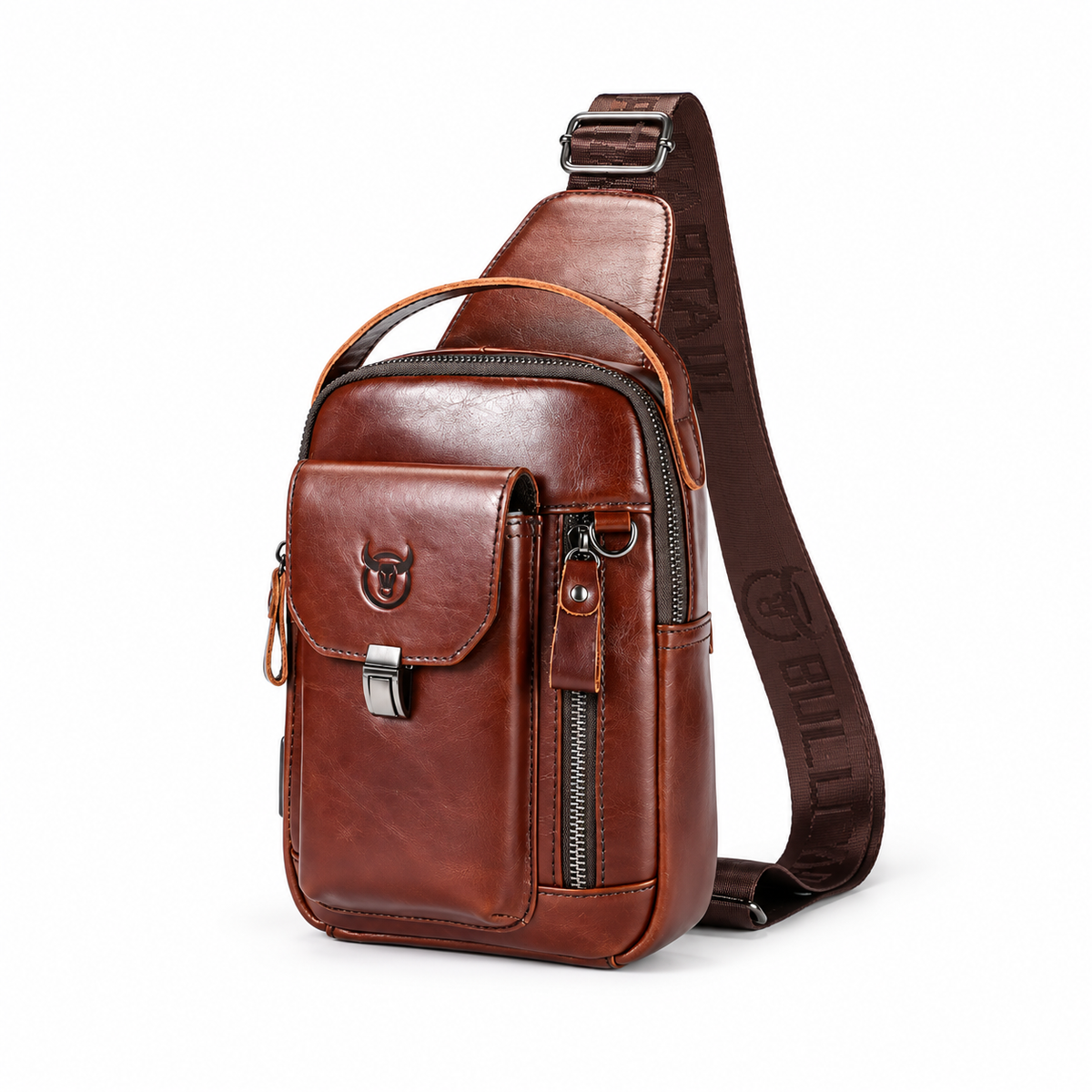 Vintage Coffee Crossbody Sling Travel Bag-3
