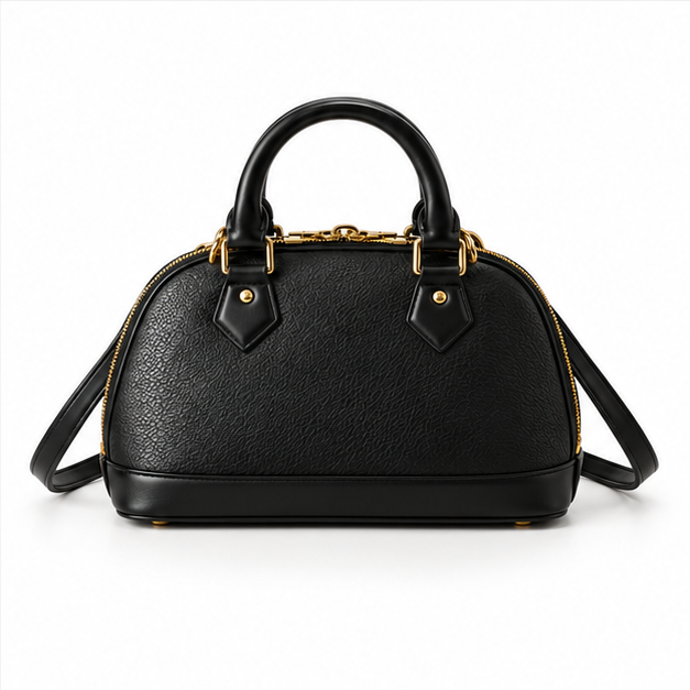 Black Gold Chain Dome Handbag Satchel-2