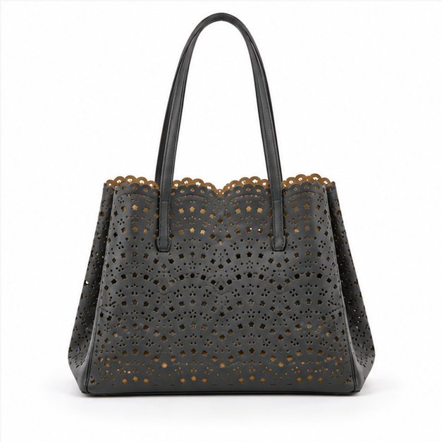 Elegant Laser Cut Shoulder Tote Bag-2