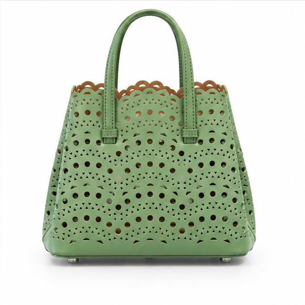 Sage Green Laser Cut Tote Bag-2