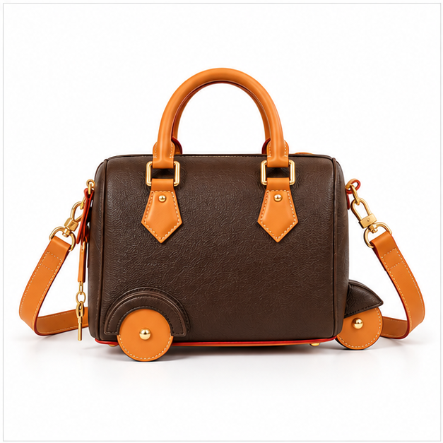 Brown Tan Rickshaw Inspired Handbag Satchel-2