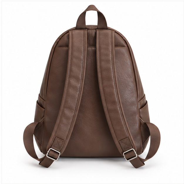 Dark Brown Vintage Leather Everyday Backpack-2