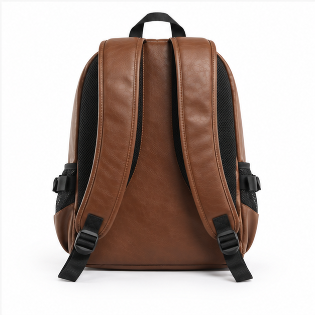 Classic Brown Leather Everyday Travel Backpack