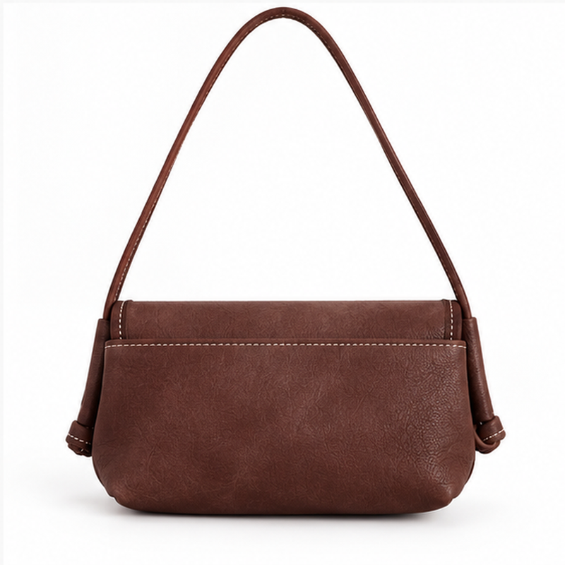 Coffee Brown Classic Shoulder Crossbody Bag-2