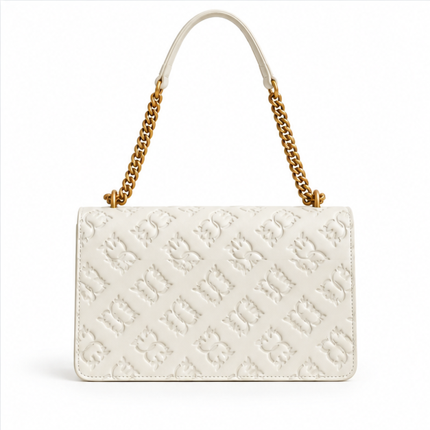 Ivory Embossed Bird Clasp Shoulder Bag-2