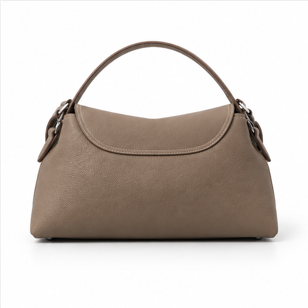 Elegant Taupe Leather Shoulder Handbag Design-2