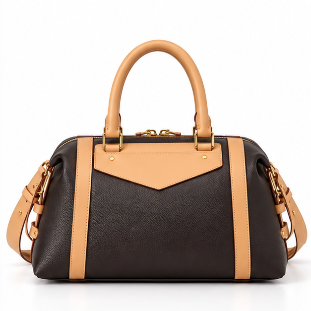Elegant Two-Tone Structured Shoulder Handbag-4