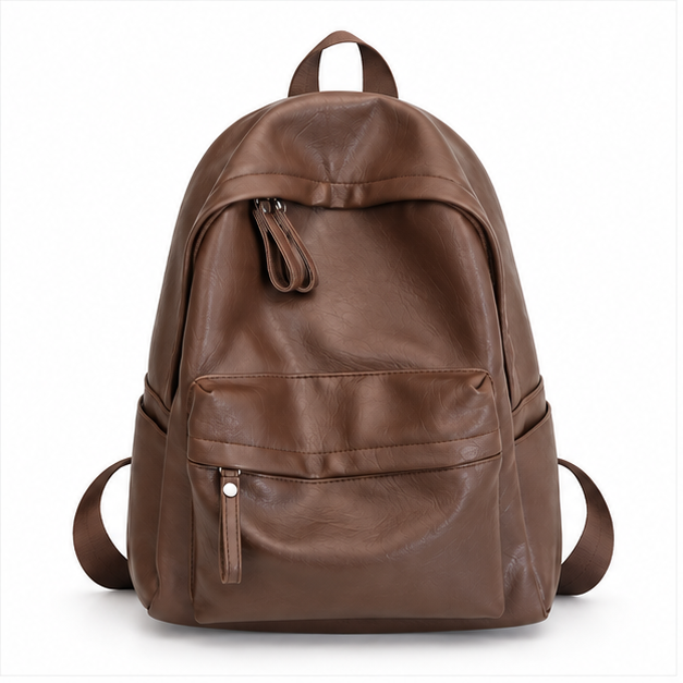 Dark Brown Vintage Leather Everyday Backpack-4