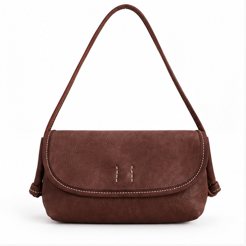 Coffee Brown Classic Shoulder Crossbody Bag-4