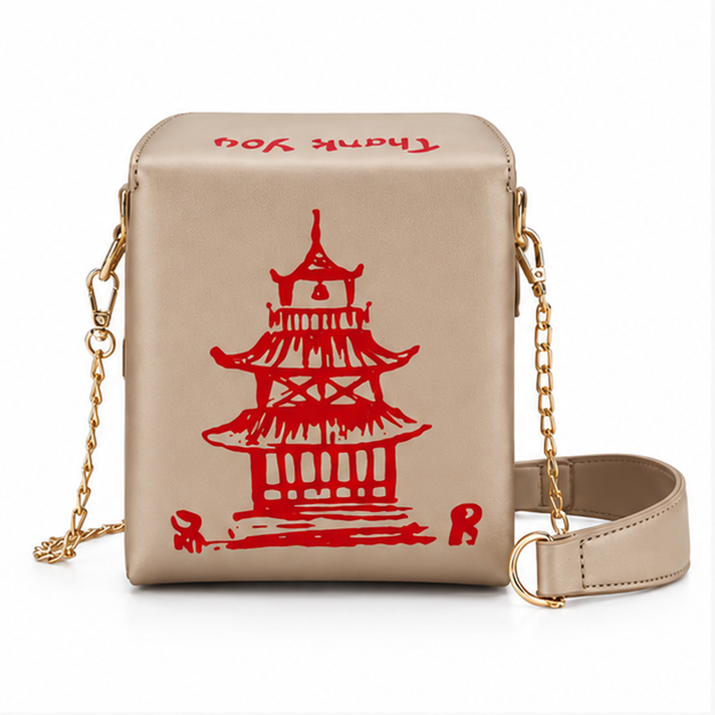 Dark Gold Pagoda Chain Crossbody Bag-5
