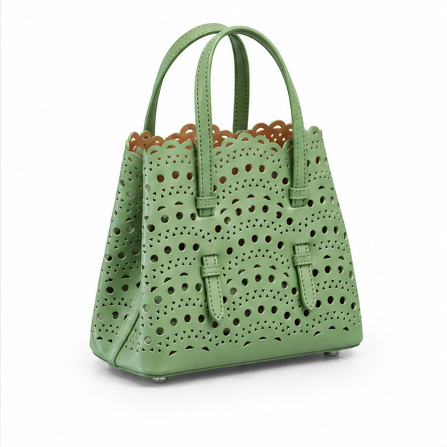 Sage Green Laser Cut Tote Bag-1