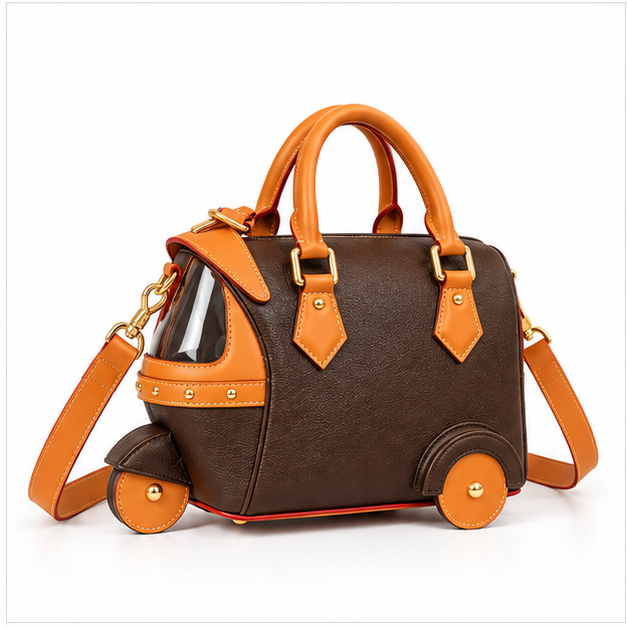 Brown Tan Rickshaw Inspired Handbag Satchel-1