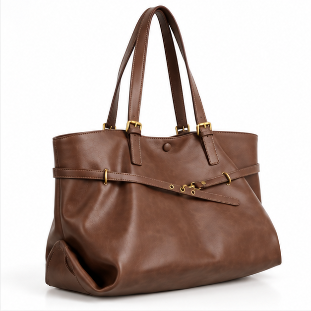 Vintage Brown Leather Everyday Shoulder Tote-1