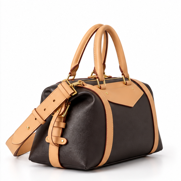 Elegant Two-Tone Structured Shoulder Handbag-1