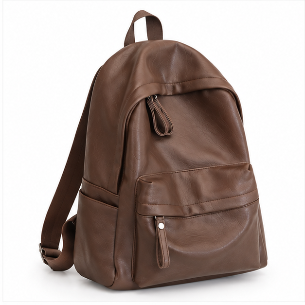 Dark Brown Vintage Leather Everyday Backpack-1