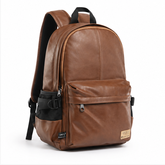 Classic Brown Leather Everyday Travel Backpack