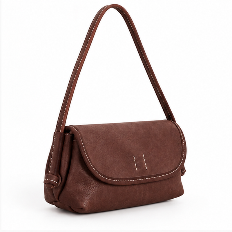 Coffee Brown Classic Shoulder Crossbody Bag-1