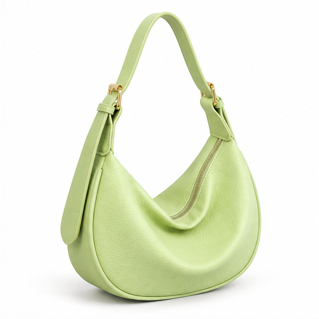 Mint Green Crescent Hobo Shoulder Bag-1
