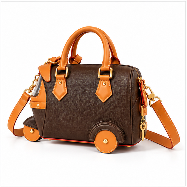 Brown Tan Rickshaw Inspired Handbag Satchel-3