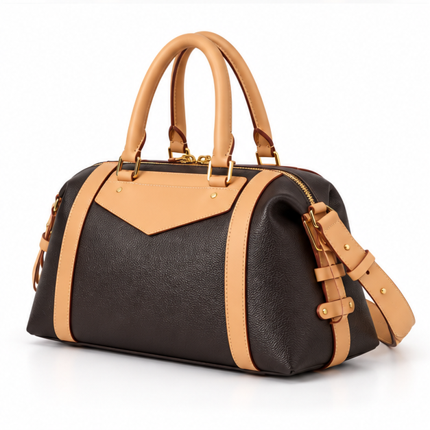 Elegant Two-Tone Structured Shoulder Handbag-3