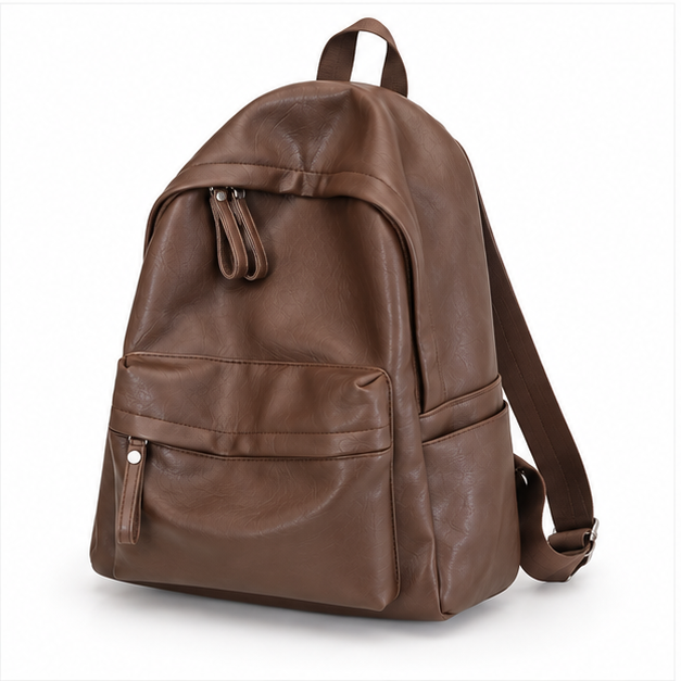 Dark Brown Vintage Leather Everyday Backpack-3