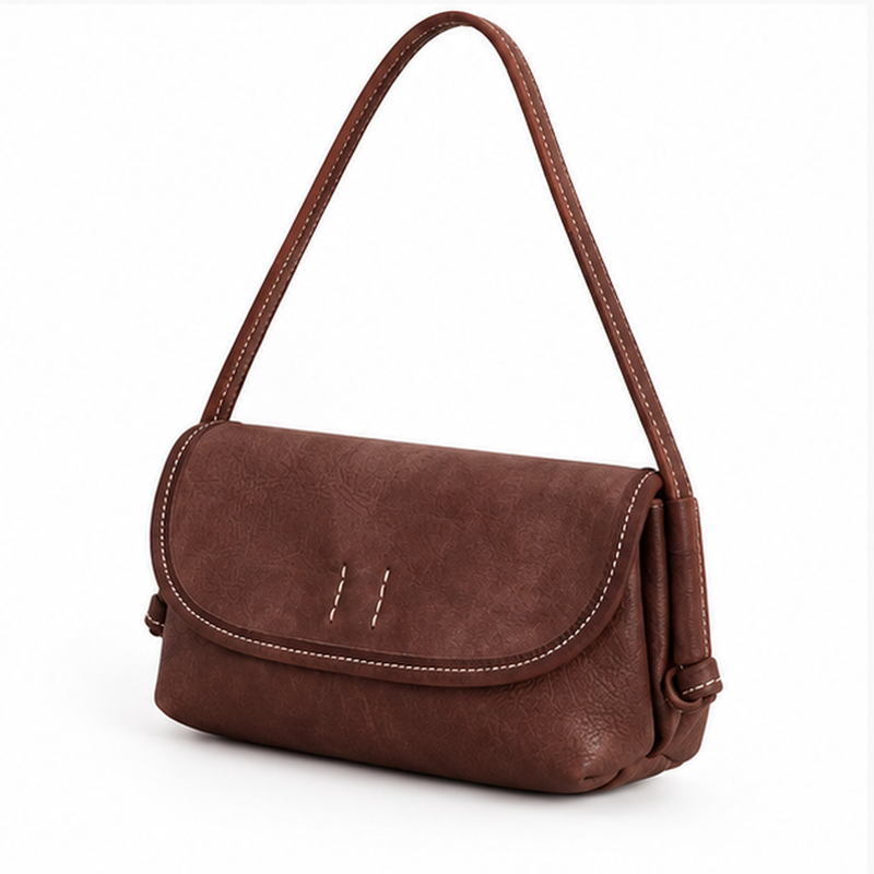 Coffee Brown Classic Shoulder Crossbody Bag-3